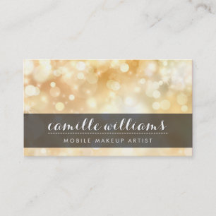 ELEGANT BOKEH PATTERN whimsical stylish gold black Business Card