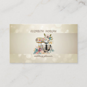 Elegant Bokeh, Stripe,Floral Retro Mixer Business Card