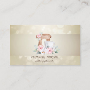 Elegant Bokeh, Stripe,Mixer Flowers Business Card