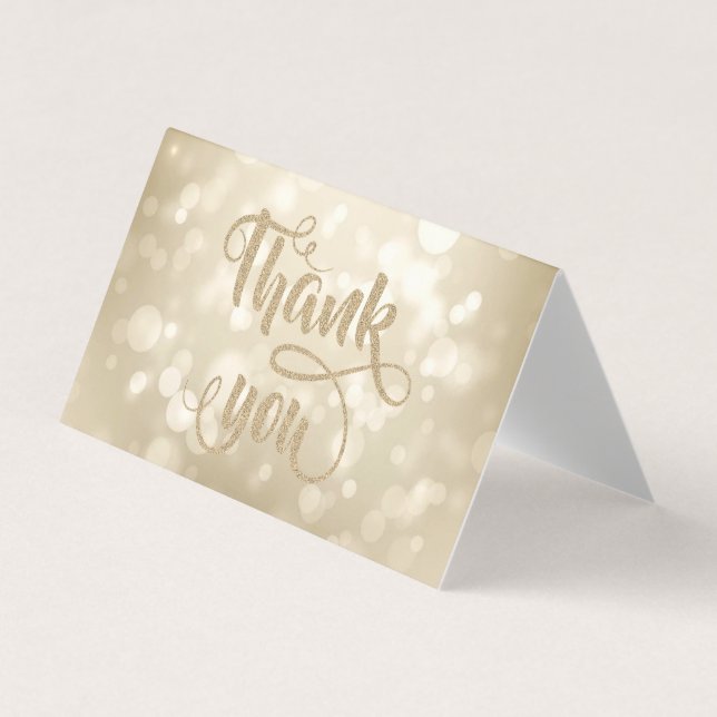 Elegant Bokeh Thank You Card (Front)