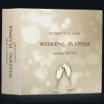 Elegant Bokeh Wine Glasses Binder<br><div class="desc">Elegant bokeh wedding planner.</div>