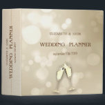Elegant Bokeh Wine Glasses Binder<br><div class="desc">Elegant bokeh wedding planner.</div>