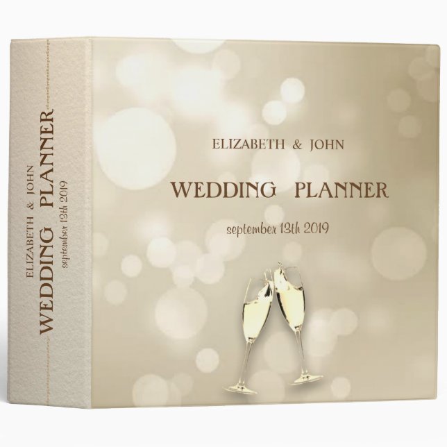 Elegant Bokeh Wine Glasses Binder (Front/Spine)