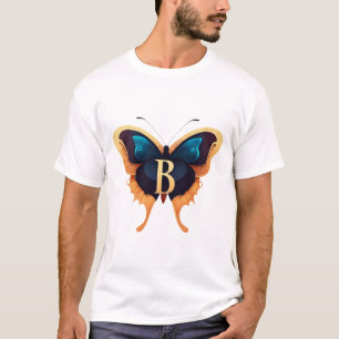 Elegant Bold "B" Font with Butterfly T-Shirt