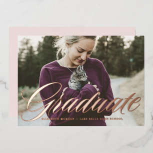 Elegant Bold Calligraphy Photo Graduation Rose