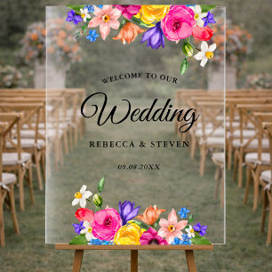 Élégant Bold Coloré Fleurs aquarelle mariage