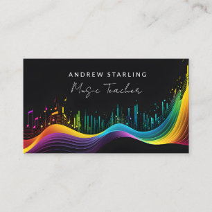 Elegant bold Colourful Artistic music teacher Business Card