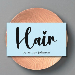 Elegant Bold Light Blue Hair Salon Business Card