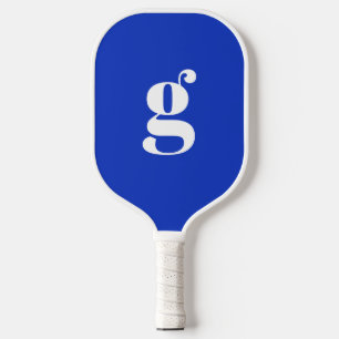 Elegant Bold Monogrammed Initial Cobalt Blue Pickleball Paddle