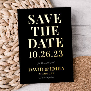 Elegant Bold Type Wedding Save the Date Foil Card