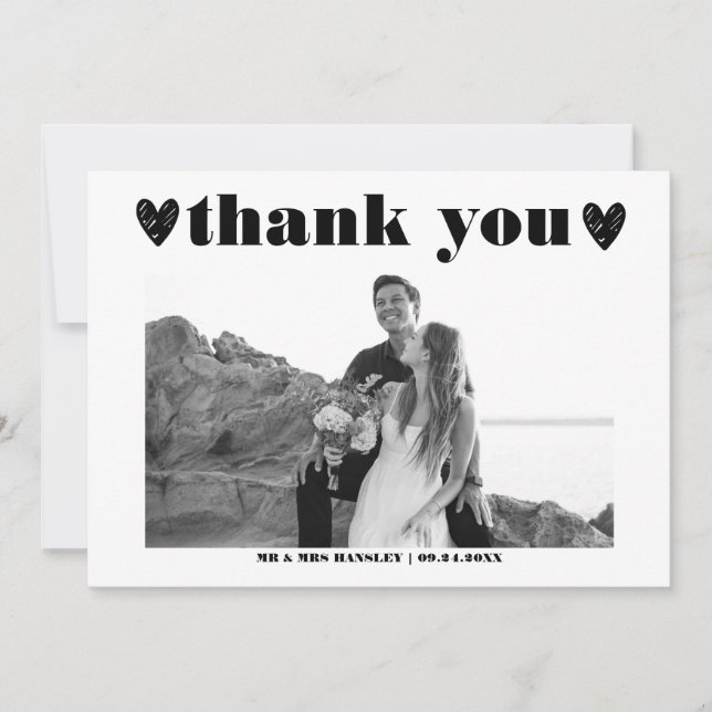 Elegant Bold Typography | Photo Thank You Cards (Front)