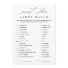 Elégant bonbon Match Fête des mariées carte de jeu