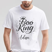 Elegant "Boo King" Name Halloween Black and White 