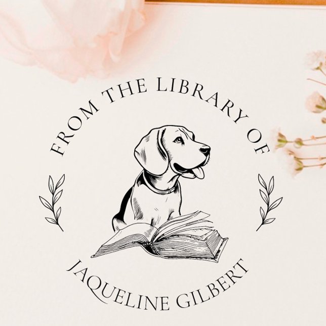 Elegant Book From the Library Of | Hand-drawn Dog  Self-inking Stamp (Creator Uploaded)