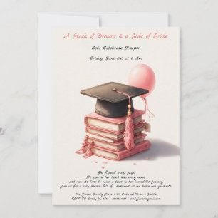 Elegant Book Lover Graduation Brunch Invitation