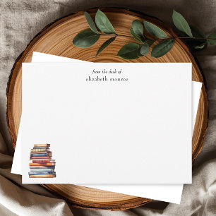 Elegant Book Lover's From The Desk Of Personalized Card