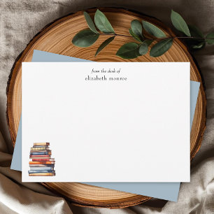 Elegant Book Lover's From The Desk Of Personalized Card
