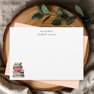 Elegant Book Lover's From The Desk Of Personalized Card