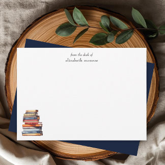 Elegant Book Lover's From The Desk Of Personalized Card