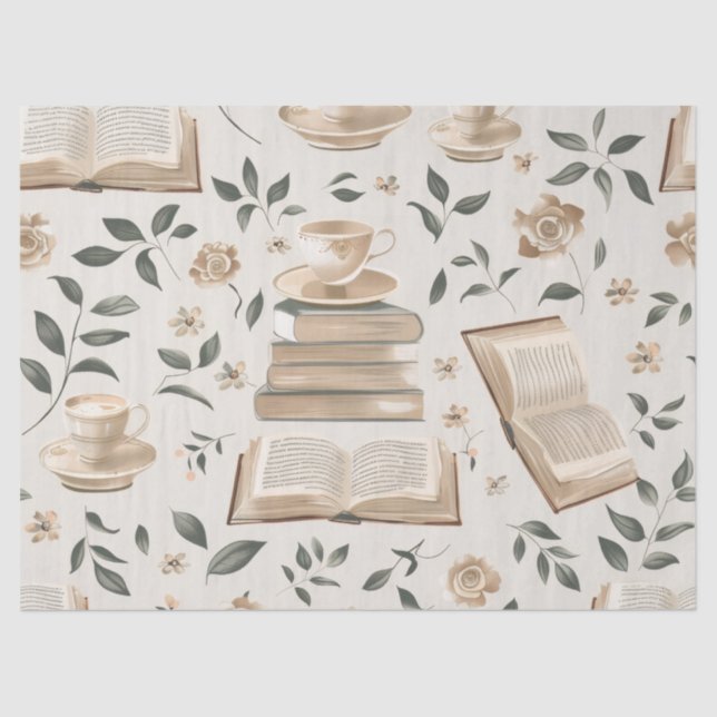 Elegant Book Lovers Tissue Paper (Front)