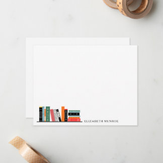 Elegant Book Shelf Illustration Personalized Card