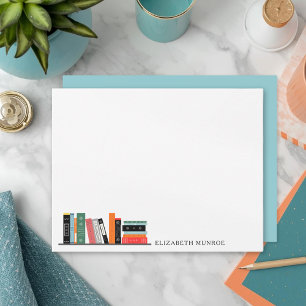 Elegant Book Shelf Illustration Personalized Card