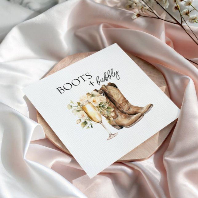 Elegant Boots and Bubbly Paper Napkin (Boots and Bubbly Napkin)