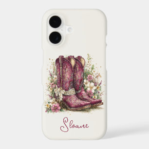 Elegant Boots with Flowers Monogrammed