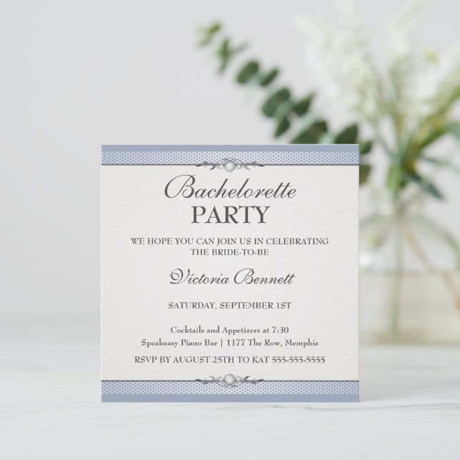 Elegant Border Bachelorette Party Invitation (Standing Front)