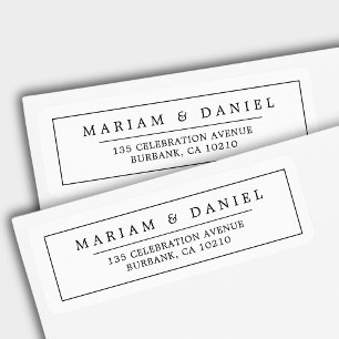 Elegant Border Black Minimalist Return Address