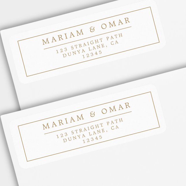 Elegant Border Gold Minimalistic Typography Label (Creator Uploaded)