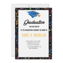 Elegant Border Graduation Invitation Card