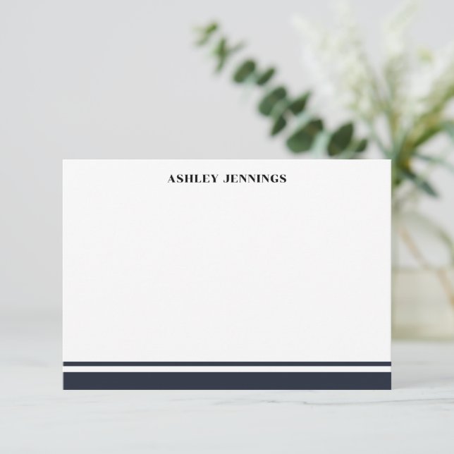 Elegant Border Personalized Business Black White  Card (Standing Front)