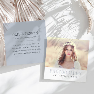 Elegant Border Photographer Square Business Card
