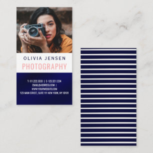 Elegant Border Photographer Vertical Business Card