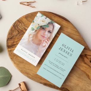 Elegant Border Photographer Vertical Business Card