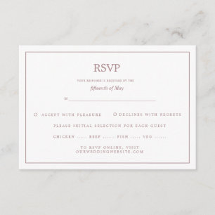 Elegant Border Rose Gold Wedding RSVP Enclosure Card