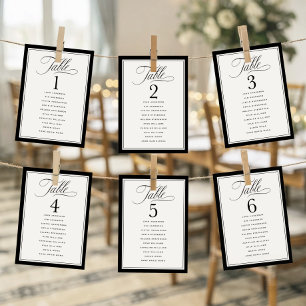 Elegant Border Wedding Seating Chart Table Numbers