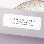 Elegant border white return address<br><div class="desc">White or custom colour return address labels with a thin,  light grey border. Fonts and colours can be customized with the design tool.</div>
