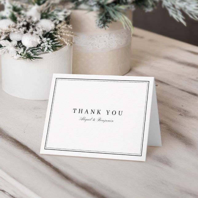 Elegant borders black white minimalist thank you (Elegant borders black white minimalist thank you)