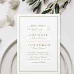 Elegant borders gold classy minimalist wedding invitation<br><div class="desc">Elegant gold colour minimalist design,  simple and classy. Great for modern classic wedding,  vintage wedding and formal wedding.
See all the matching pieces in the collection.</div>