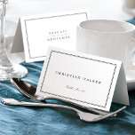 Elegant Borders Minimalist Foldable Place Card<br><div class="desc">Elegant minimalist black and white design with borders,  and couple's name on the back,  simple and sophisticated. Great for modern classic wedding,  and formal wedding.
See all the matching pieces in the collection.</div>