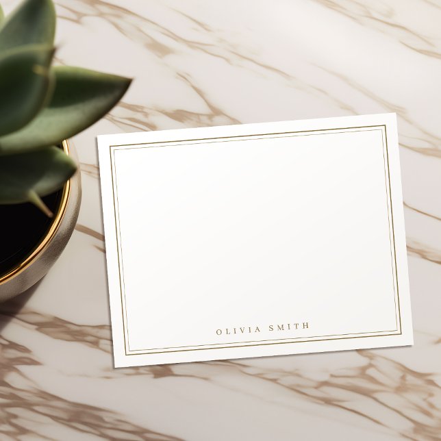 Elegant borders minimalist personalized Stationery Card (Elegant borders minimalist personalized Stationery Note Card)