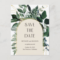 Elegant Botanical Beige QR code wedding save date