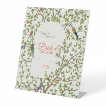 Elegant Botanical Bird  Pedestal Sign