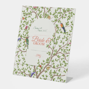 Elegant Botanical Bird  Pedestal Sign