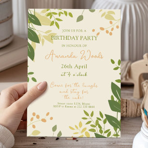 Elegant Botanical Birthday Party Invitation