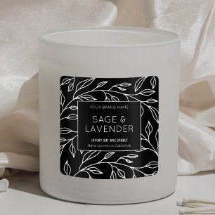 Elegant Botanical Black & White Product Jar Label