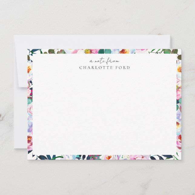 Elegant Botanical Blush Pink White Floral Frame Card (Front)