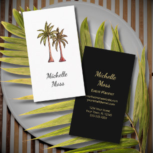 Elegant Botanical Boho Tropical Palm Trees Business Card